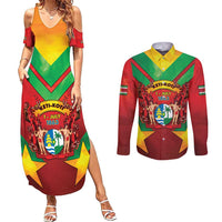 Suriname Emancipation Day Couples Matching Summer Maxi Dress and Long Sleeve Button Shirt Wan Switi Keti Koti - Wonder Print Shop