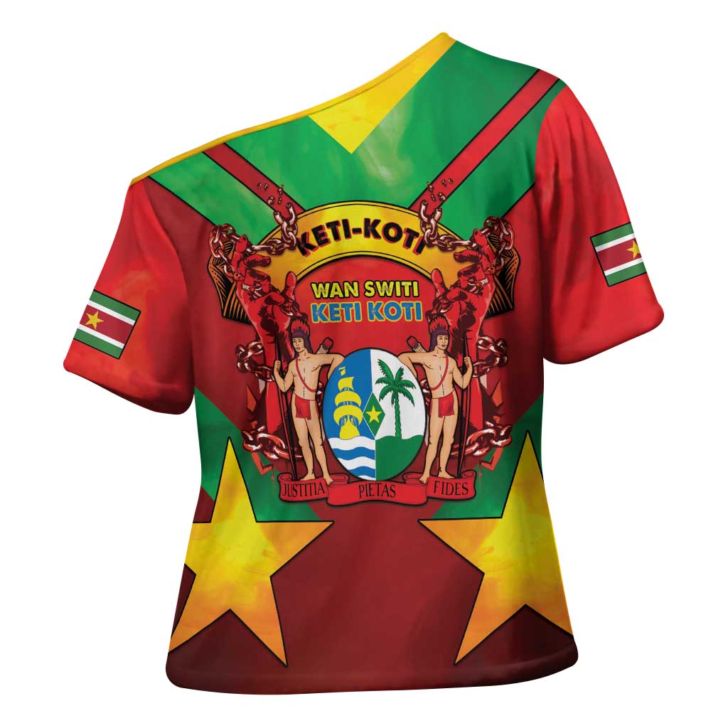 Suriname Emancipation Day Cross Shoulder Shirt Wan Switi Keti Koti - Wonder Print Shop