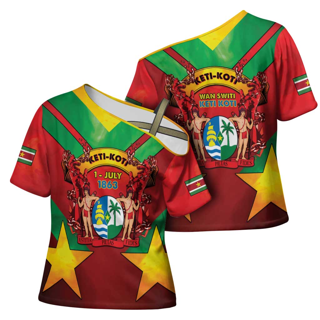 Suriname Emancipation Day Cross Shoulder Shirt Wan Switi Keti Koti - Wonder Print Shop