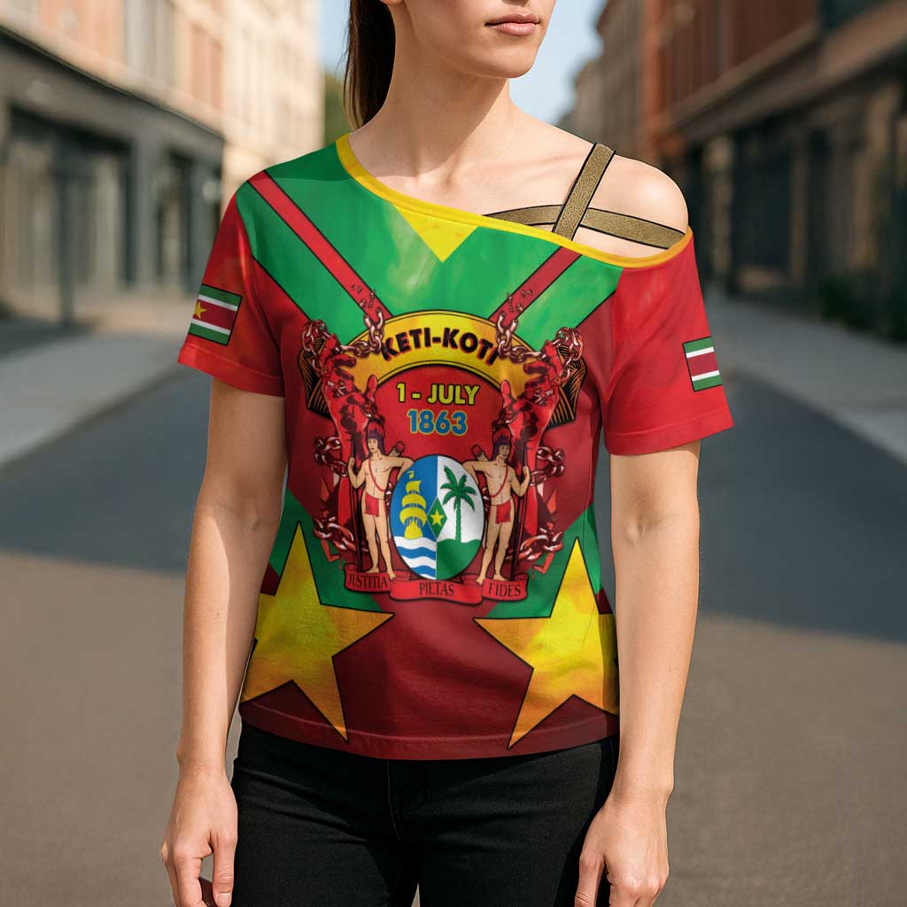 Suriname Emancipation Day Cross Shoulder Shirt Wan Switi Keti Koti - Wonder Print Shop