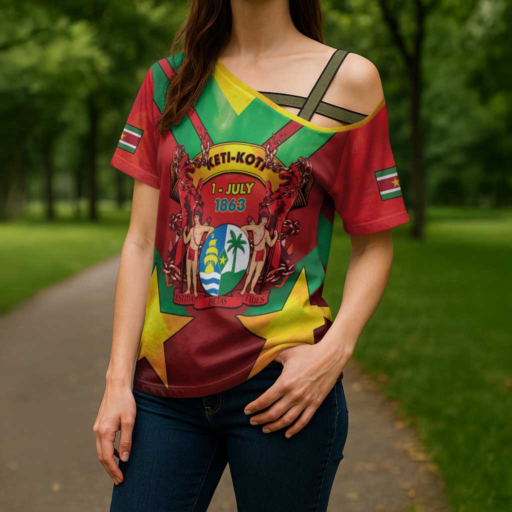Suriname Emancipation Day Cross Shoulder Shirt Wan Switi Keti Koti - Wonder Print Shop