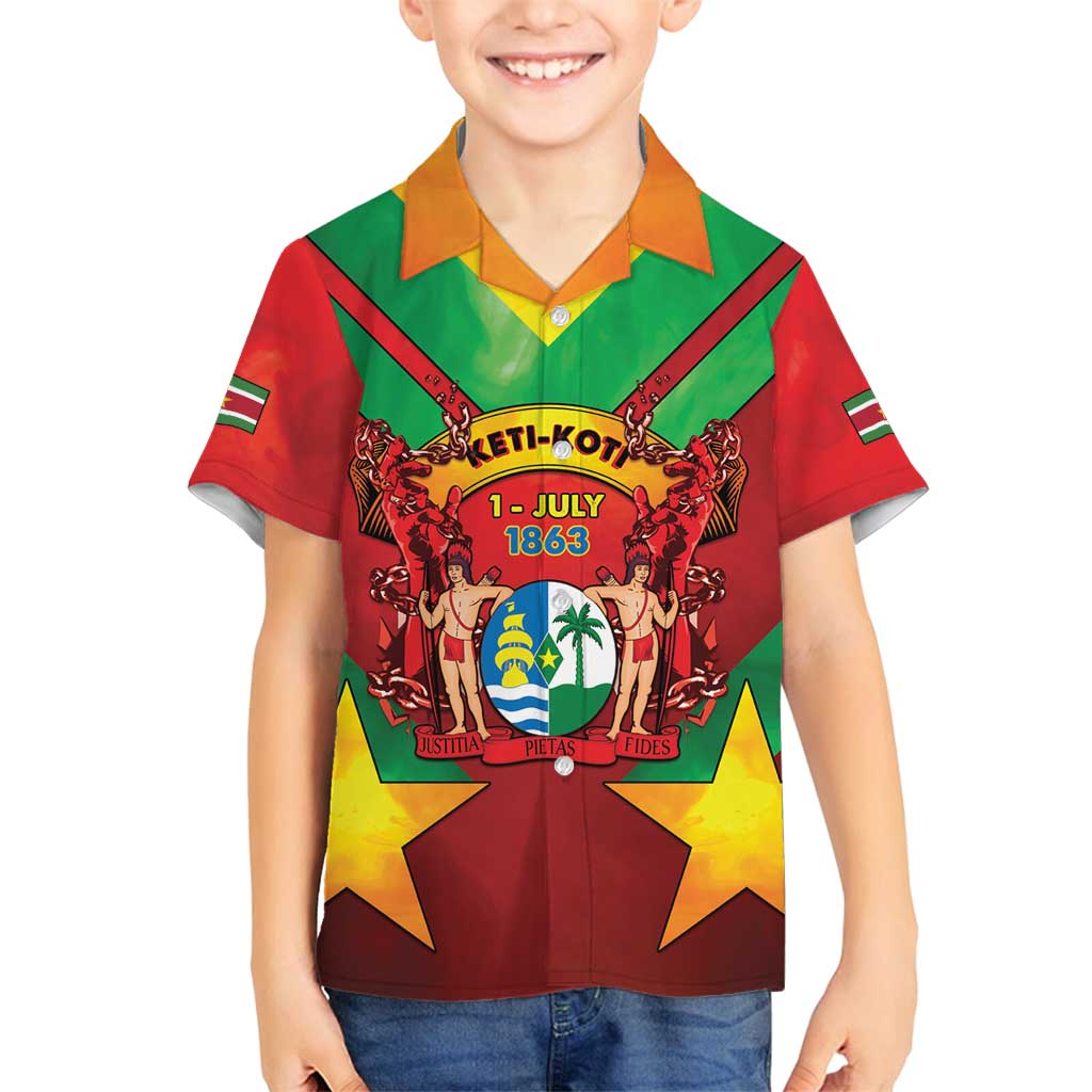 Suriname Emancipation Day Family Matching Long Sleeve Bodycon Dress and Hawaiian Shirt Wan Switi Keti Koti - Wonder Print Shop