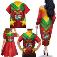Suriname Emancipation Day Family Matching Off The Shoulder Long Sleeve Dress and Hawaiian Shirt Wan Switi Keti Koti - Wonder Print Shop