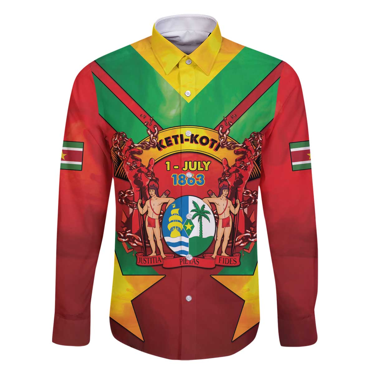 Suriname Emancipation Day Family Matching Off The Shoulder Long Sleeve Dress and Hawaiian Shirt Wan Switi Keti Koti - Wonder Print Shop