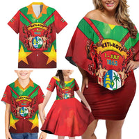 Suriname Emancipation Day Family Matching Off Shoulder Short Dress and Hawaiian Shirt Wan Switi Keti Koti - Wonder Print Shop