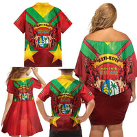 Suriname Emancipation Day Family Matching Off Shoulder Short Dress and Hawaiian Shirt Wan Switi Keti Koti - Wonder Print Shop