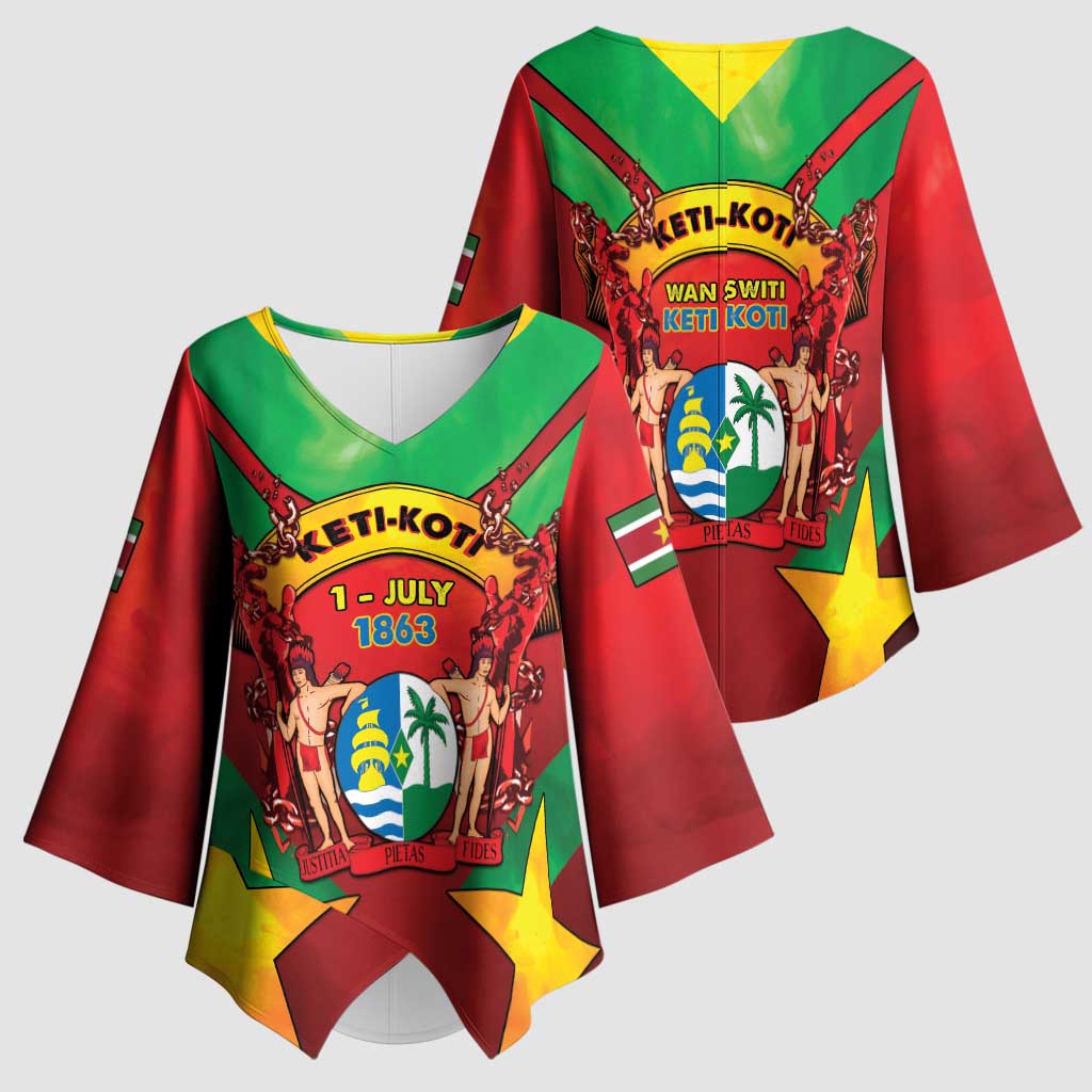Suriname Emancipation Day Kimono Sleeve Blouse Wan Switi Keti Koti - Wonder Print Shop