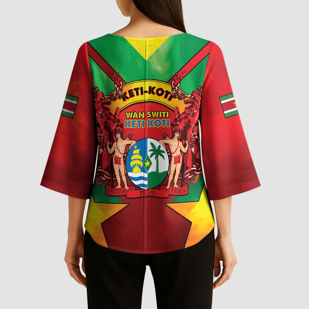 Suriname Emancipation Day Kimono Sleeve Blouse Wan Switi Keti Koti - Wonder Print Shop