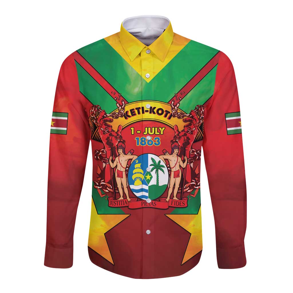 Suriname Emancipation Day Long Sleeve Button Shirt Wan Switi Keti Koti - Wonder Print Shop