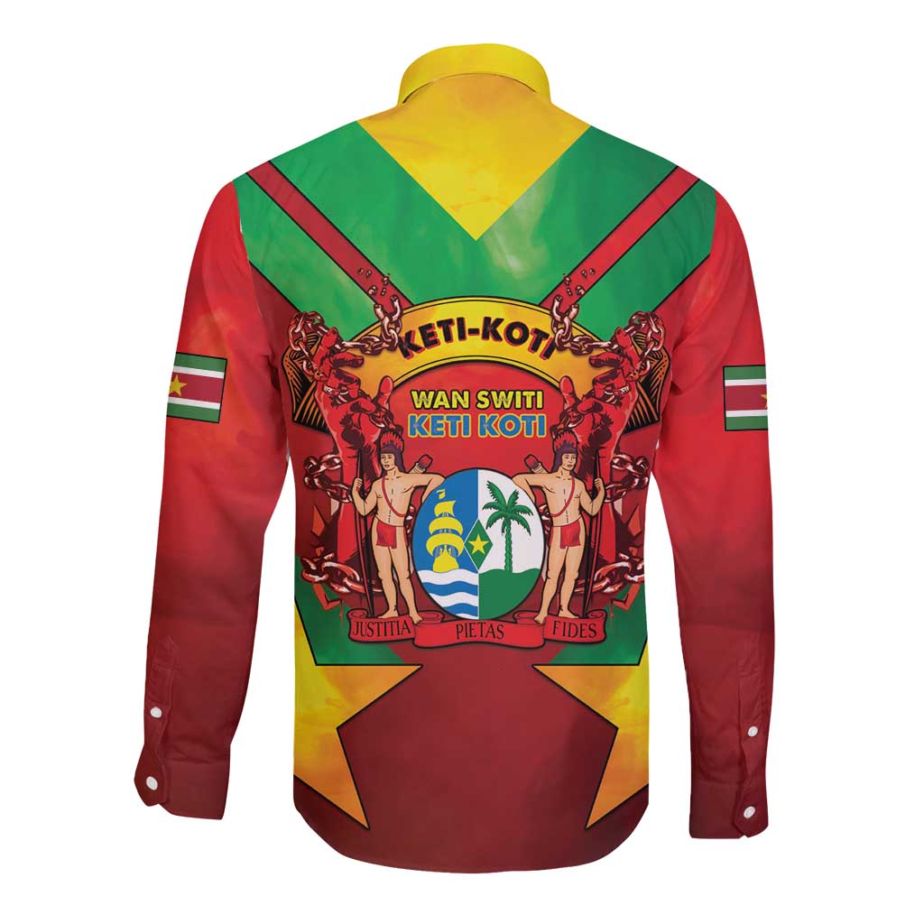Suriname Emancipation Day Long Sleeve Button Shirt Wan Switi Keti Koti - Wonder Print Shop