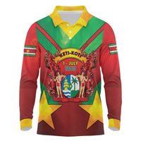 Suriname Emancipation Day Long Sleeve Polo Shirt Wan Switi Keti Koti - Wonder Print Shop