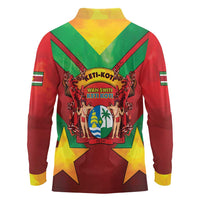 Suriname Emancipation Day Long Sleeve Polo Shirt Wan Switi Keti Koti - Wonder Print Shop