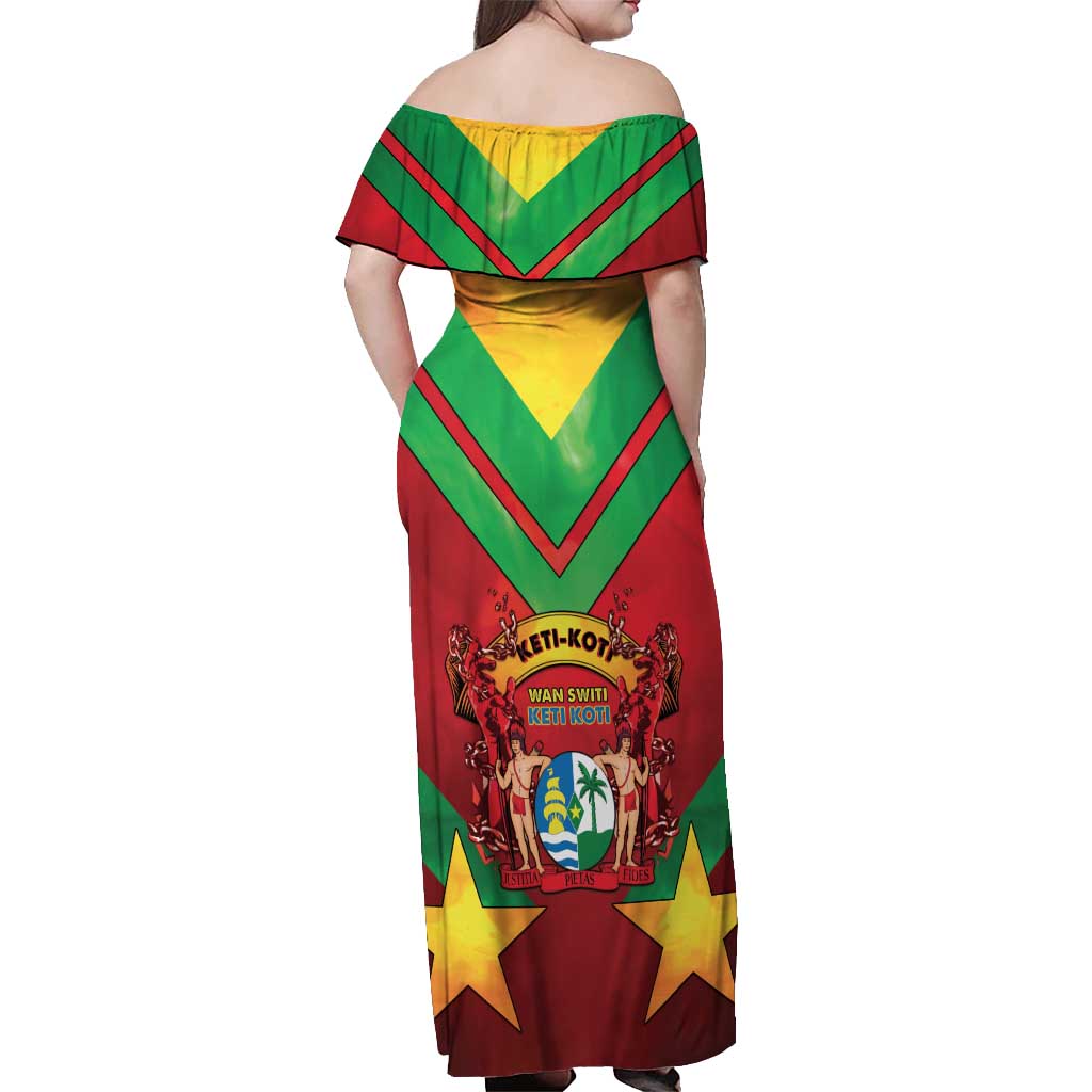 Suriname Emancipation Day Off Shoulder Maxi Dress Wan Switi Keti Koti - Wonder Print Shop