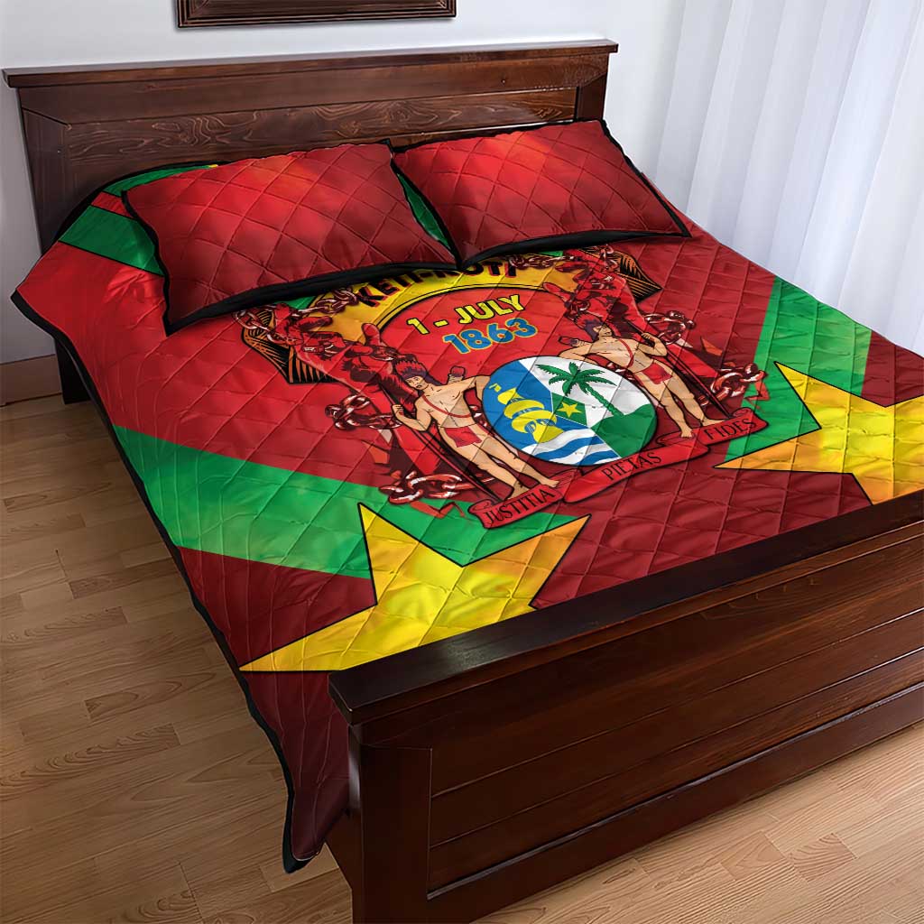 Suriname Emancipation Day Quilt Bed Set Wan Switi Keti Koti - Wonder Print Shop