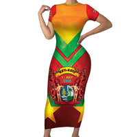 Suriname Emancipation Day Short Sleeve Bodycon Dress Wan Switi Keti Koti - Wonder Print Shop