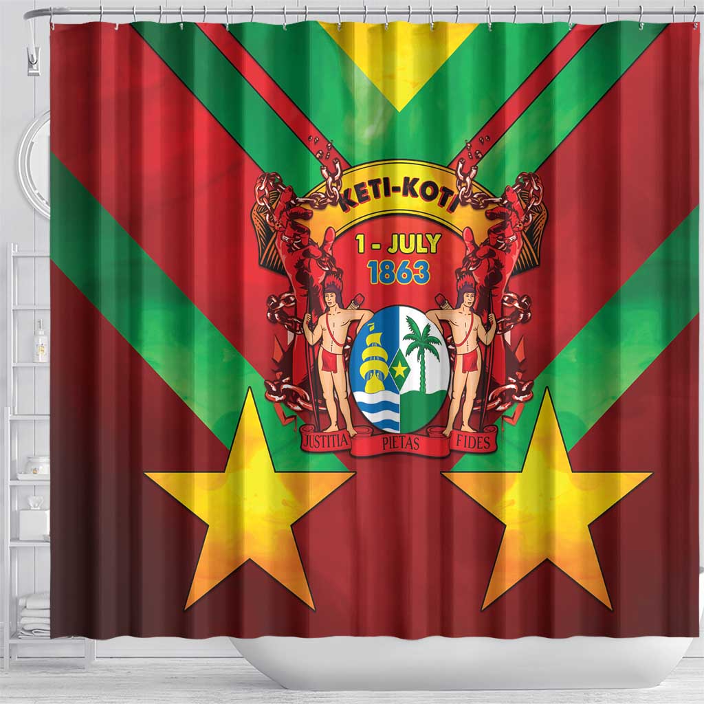 Suriname Emancipation Day Shower Curtain Wan Switi Keti Koti - Wonder Print Shop