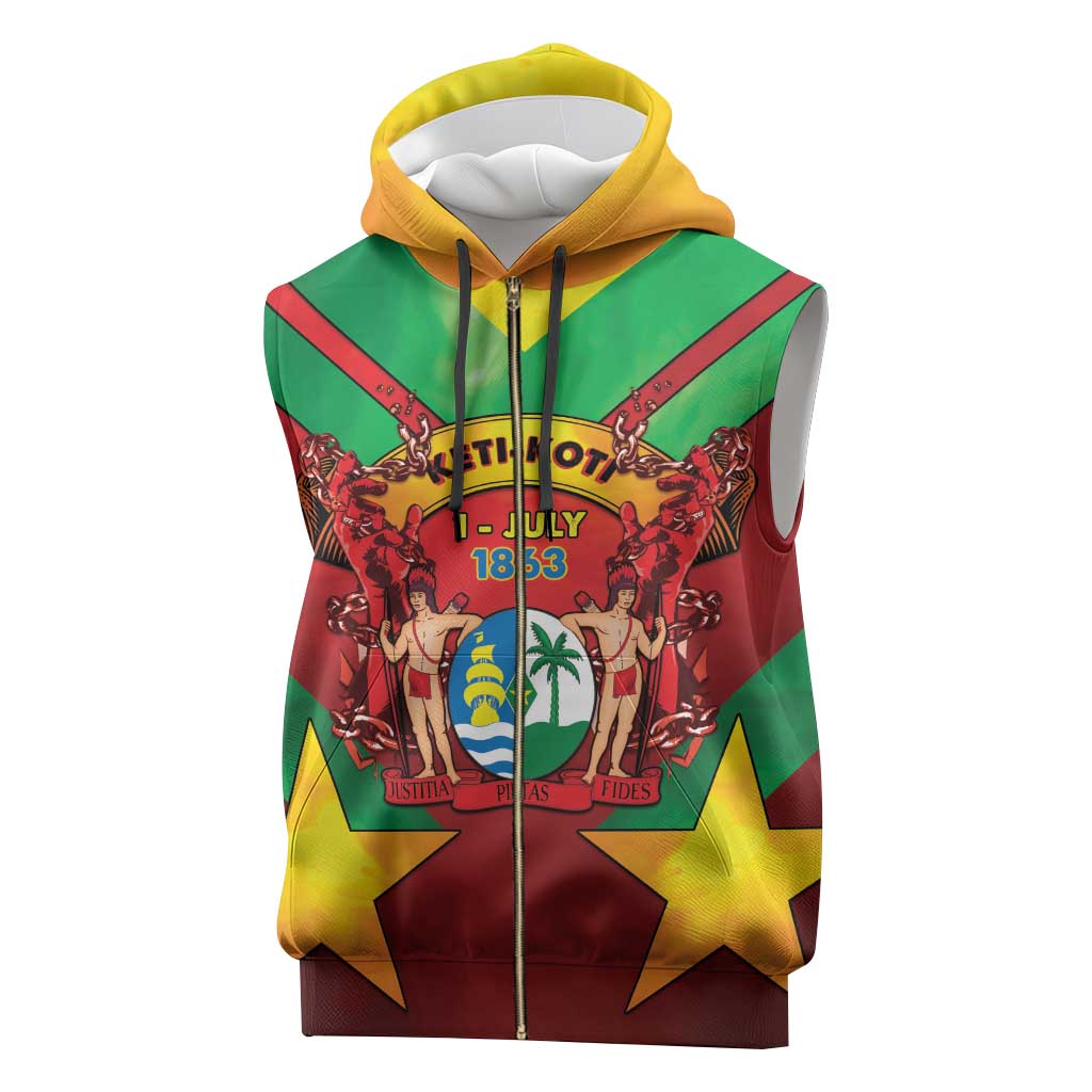 Suriname Emancipation Day Sleeveless Zip Hoodie Wan Switi Keti Koti - Wonder Print Shop