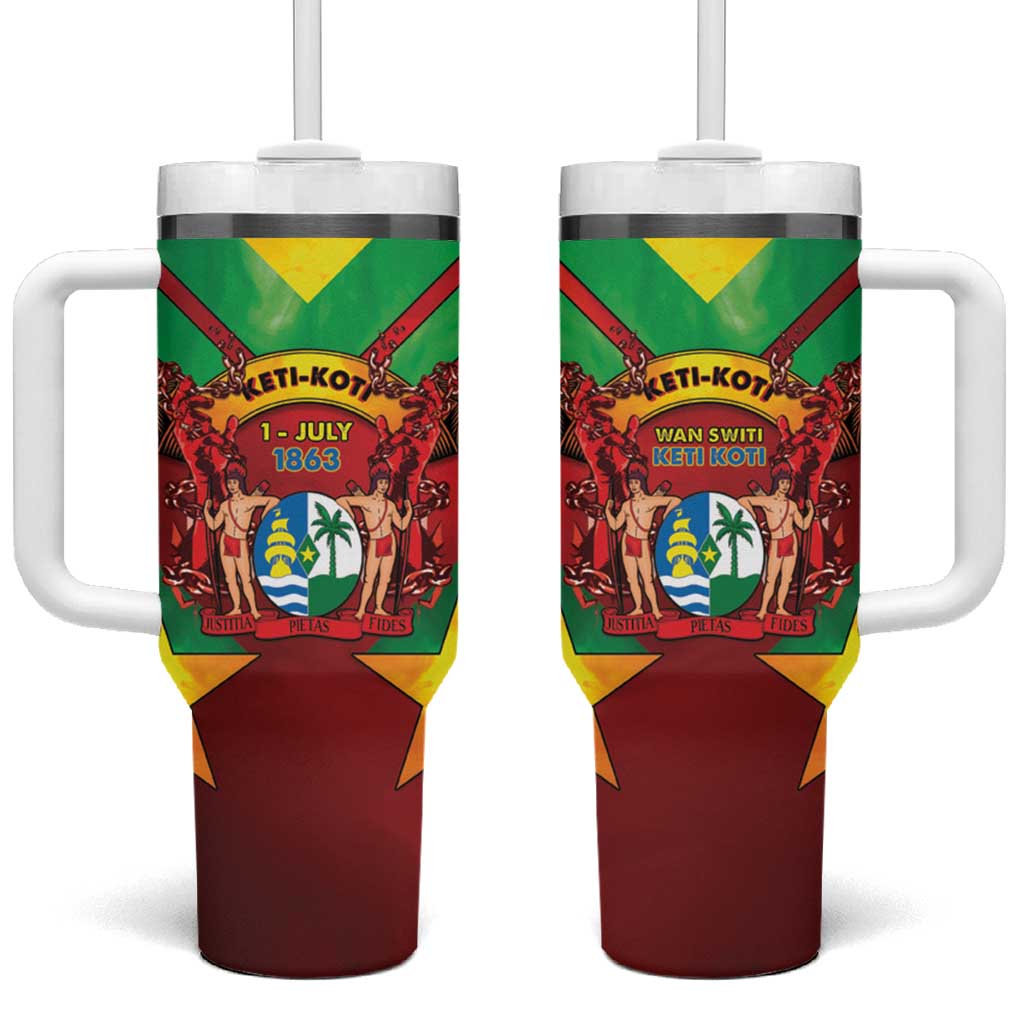 Suriname Emancipation Day Tumbler With Handle Wan Switi Keti Koti - Wonder Print Shop