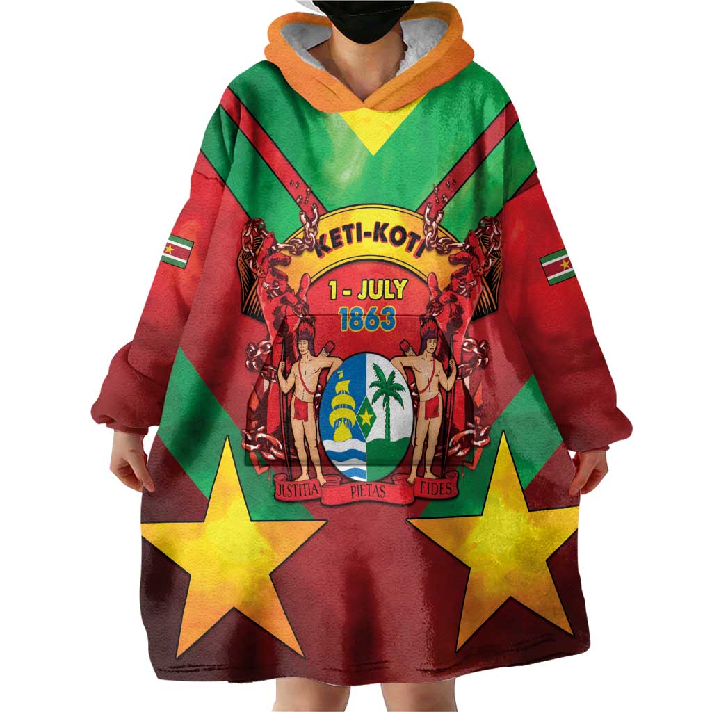 Suriname Emancipation Day Wearable Blanket Hoodie Wan Switi Keti Koti - Wonder Print Shop