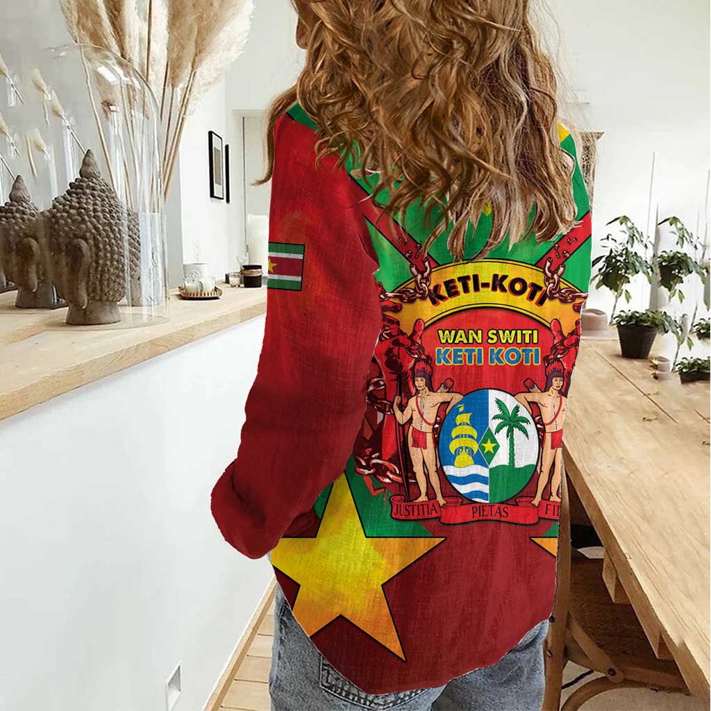 Suriname Emancipation Day Women Casual Shirt Wan Switi Keti Koti - Wonder Print Shop