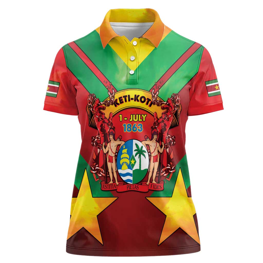 Suriname Emancipation Day Women Polo Shirt Wan Switi Keti Koti - Wonder Print Shop