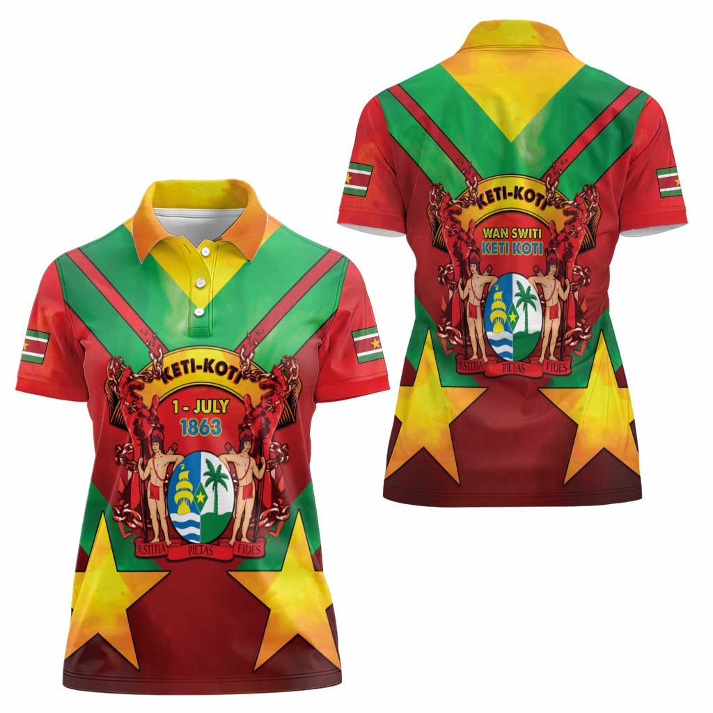 Suriname Emancipation Day Women Polo Shirt Wan Switi Keti Koti - Wonder Print Shop