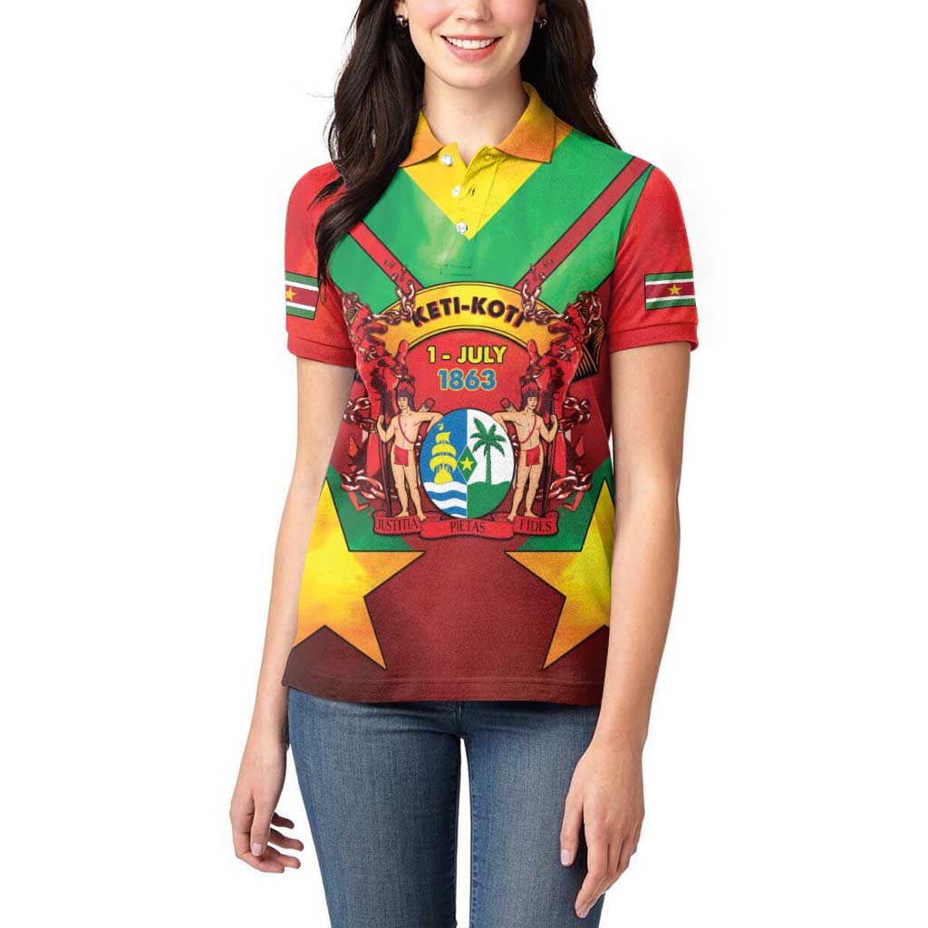 Suriname Emancipation Day Women Polo Shirt Wan Switi Keti Koti - Wonder Print Shop