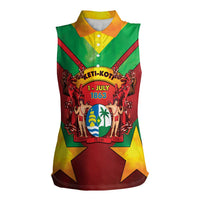 Suriname Emancipation Day Women Sleeveless Polo Shirt Wan Switi Keti Koti - Wonder Print Shop