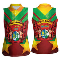 Suriname Emancipation Day Women Sleeveless Polo Shirt Wan Switi Keti Koti - Wonder Print Shop