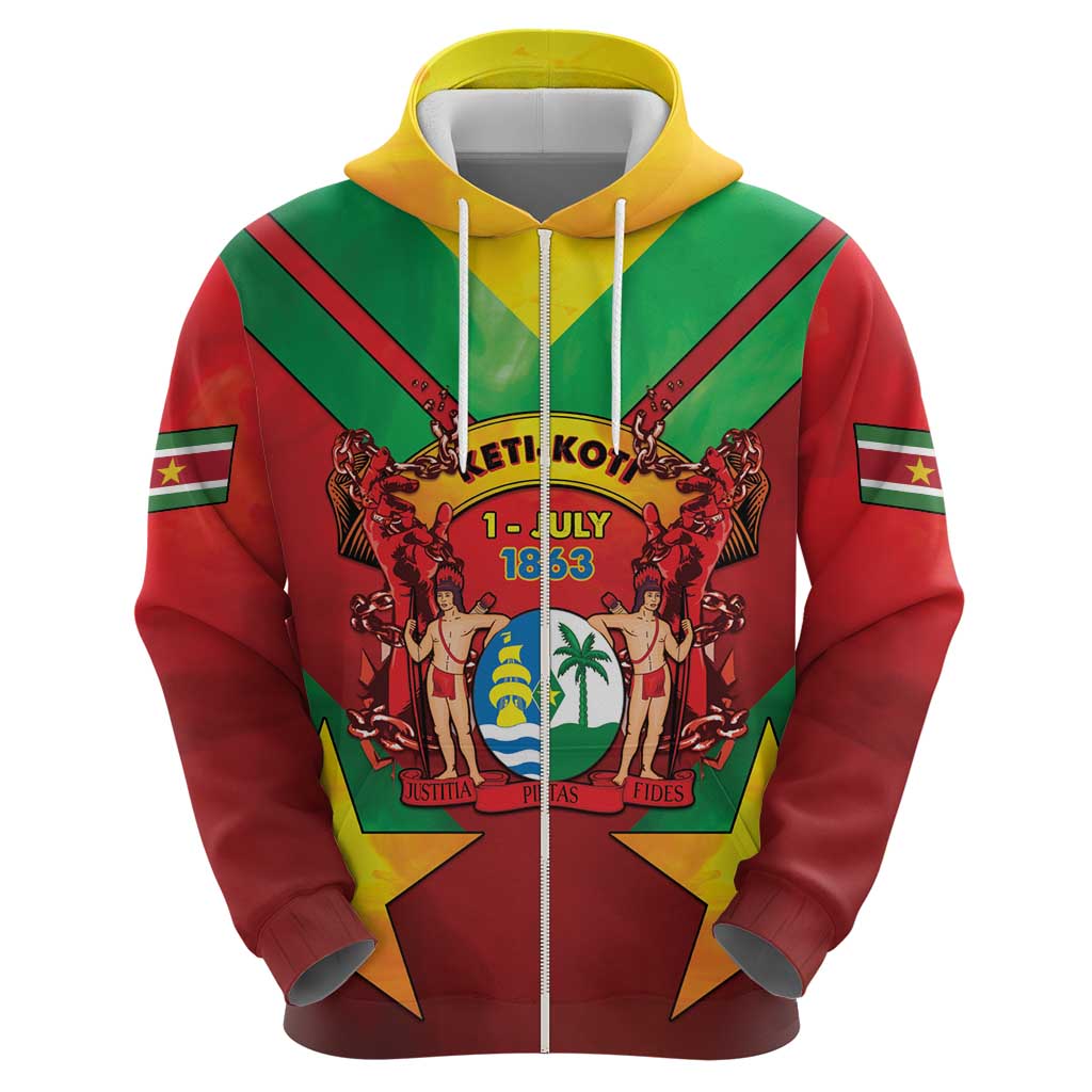 Suriname Emancipation Day Zip Hoodie Wan Switi Keti Koti - Wonder Print Shop