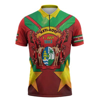 Suriname Emancipation Day Zipper Polo Shirt Wan Switi Keti Koti - Wonder Print Shop