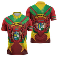 Suriname Emancipation Day Zipper Polo Shirt Wan Switi Keti Koti - Wonder Print Shop