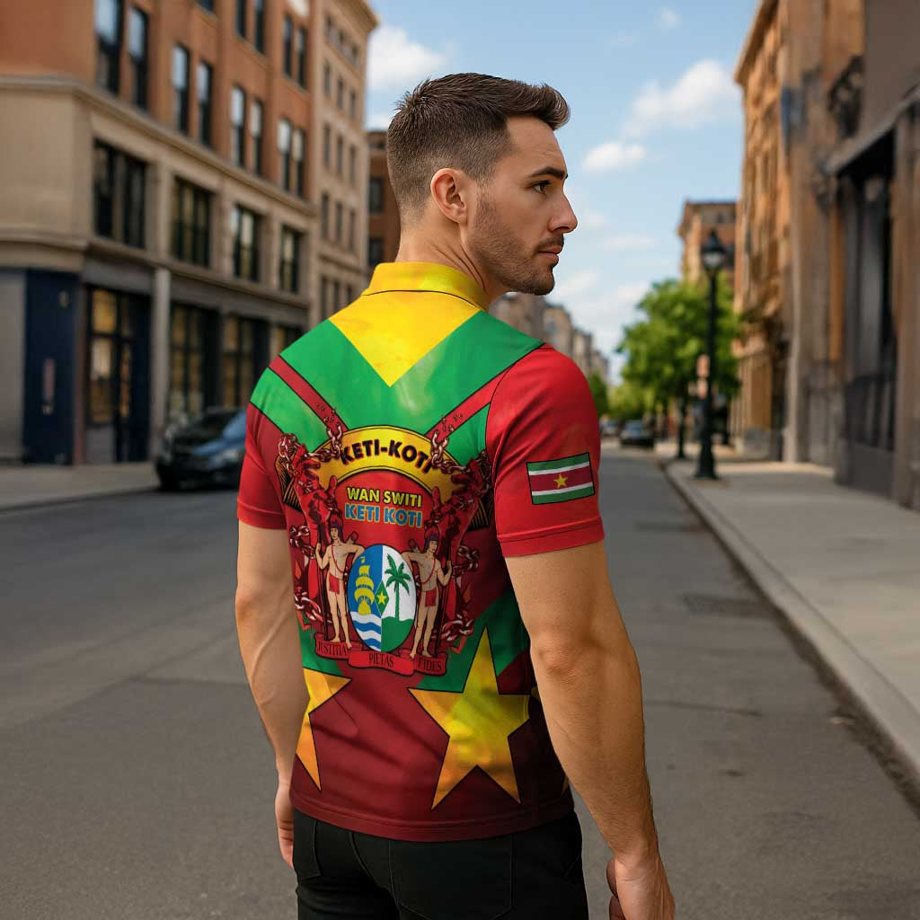 Suriname Emancipation Day Zipper Polo Shirt Wan Switi Keti Koti - Wonder Print Shop