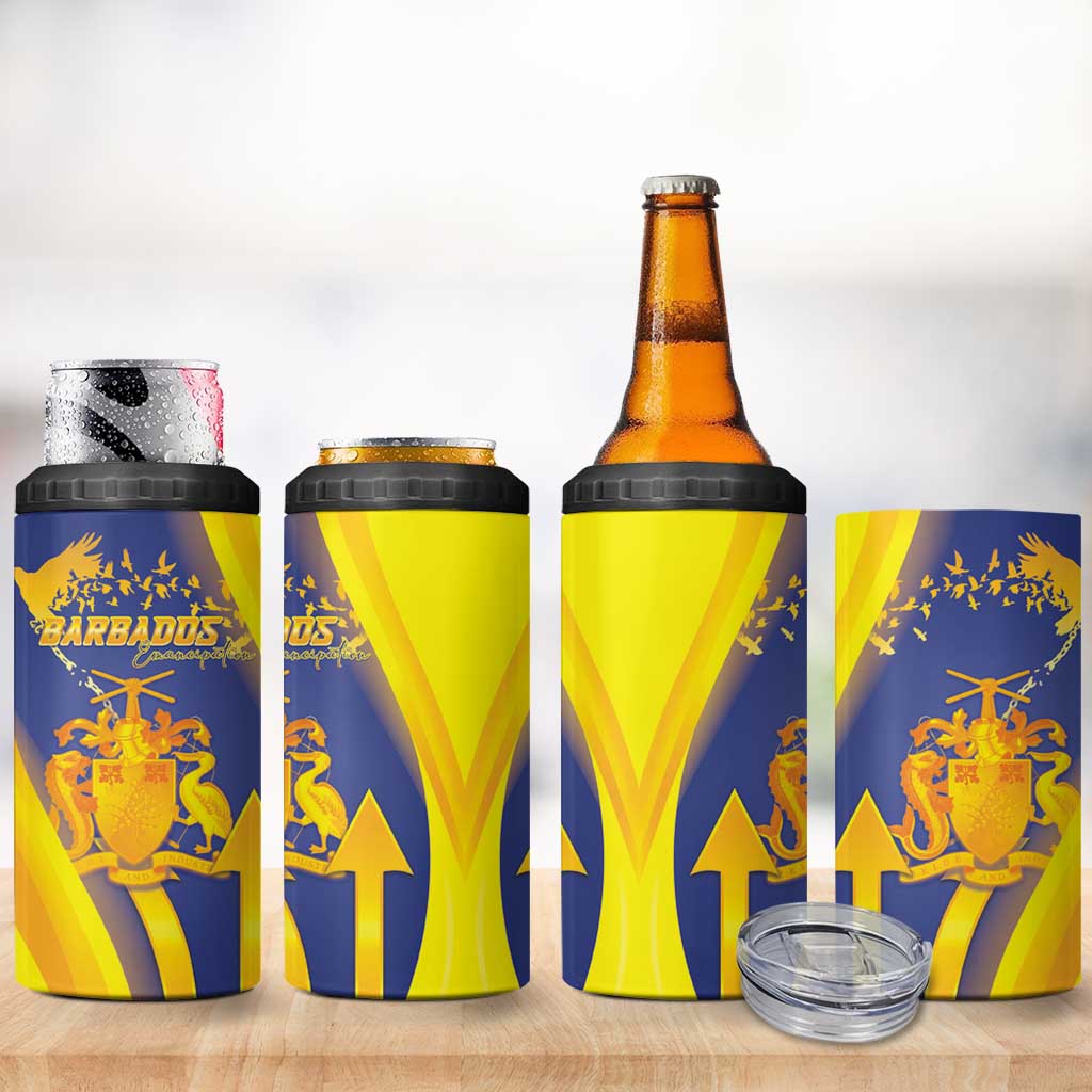 Barbados Emancipation Day 4 in 1 Can Cooler Tumbler Freedom And Unity - Wonder Print Shop