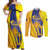 Barbados Emancipation Day Couples Matching Off Shoulder Maxi Dress and Long Sleeve Button Shirt Freedom And Unity - Wonder Print Shop