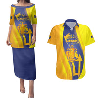 Barbados Emancipation Day Couples Matching Puletasi and Hawaiian Shirt Freedom And Unity - Wonder Print Shop