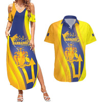 Barbados Emancipation Day Couples Matching Summer Maxi Dress and Hawaiian Shirt Freedom And Unity - Wonder Print Shop