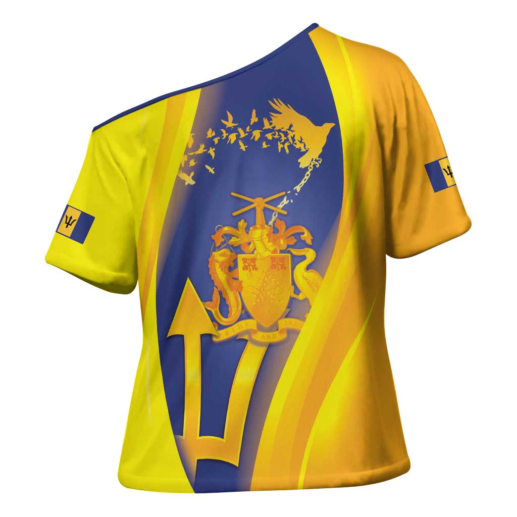 Barbados Emancipation Day Cross Shoulder Shirt Freedom And Unity - Wonder Print Shop