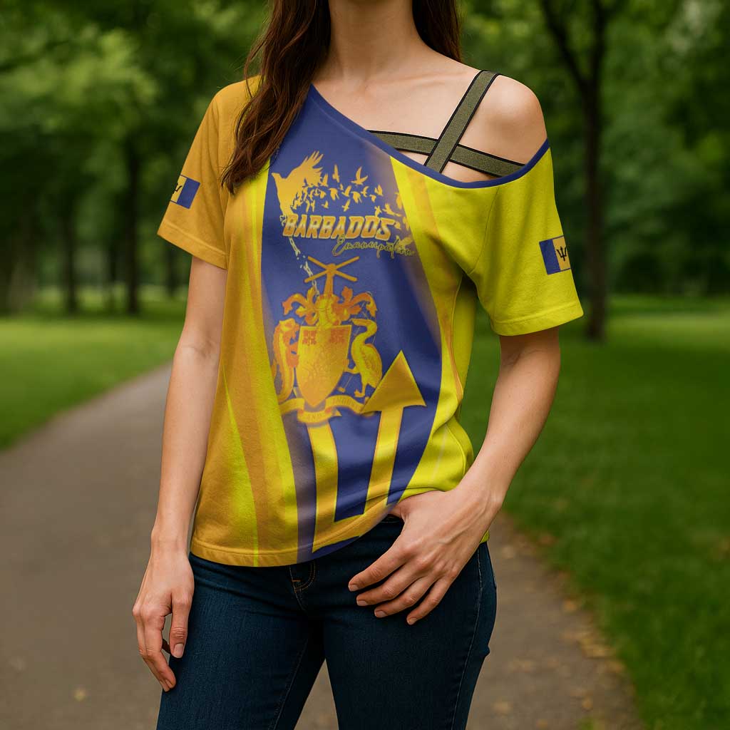 Barbados Emancipation Day Cross Shoulder Shirt Freedom And Unity - Wonder Print Shop