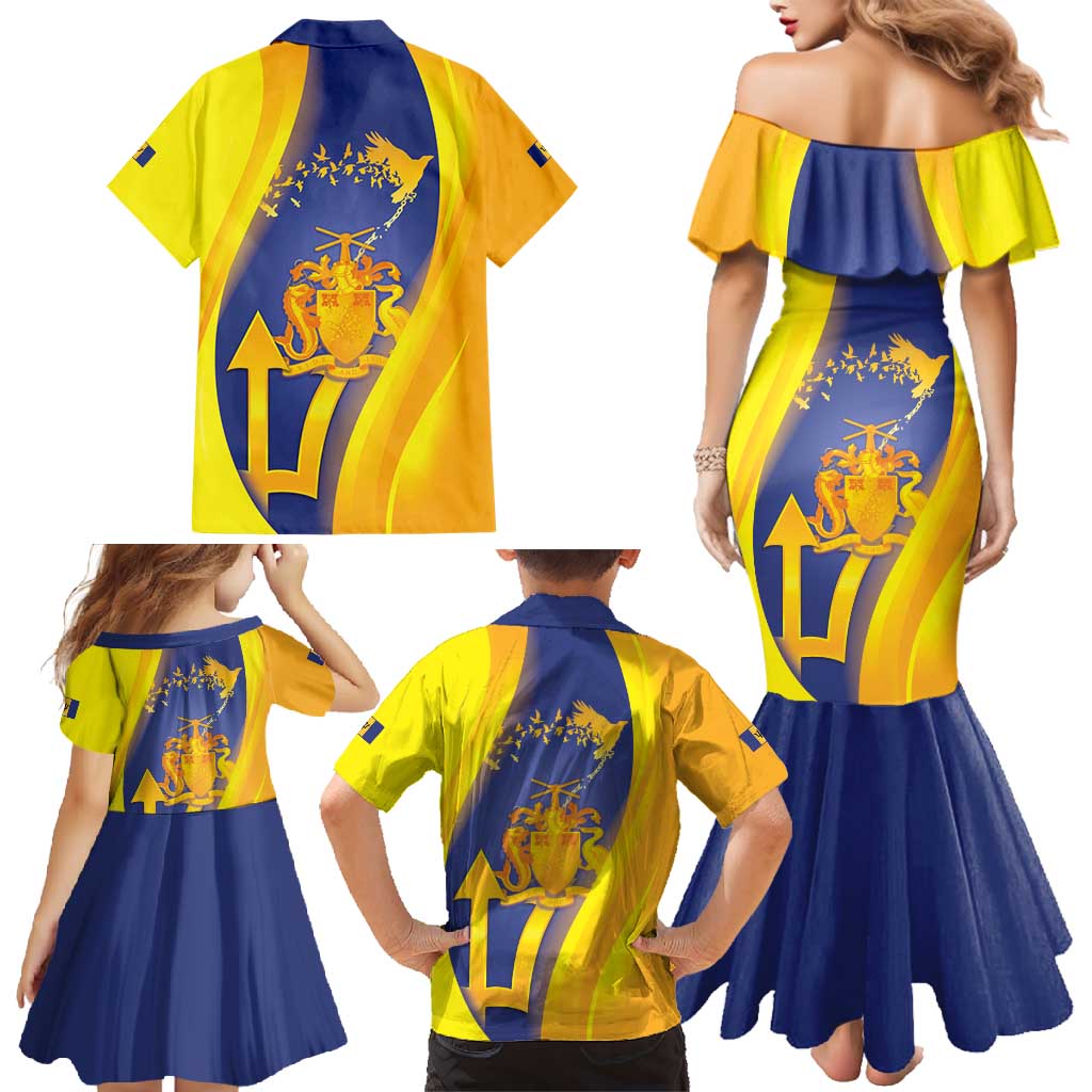 Barbados Emancipation Day Family Matching Mermaid Dress and Hawaiian Shirt Freedom And Unity - Wonder Print Shop
