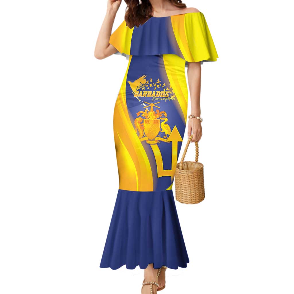 Barbados Emancipation Day Family Matching Mermaid Dress and Hawaiian Shirt Freedom And Unity - Wonder Print Shop