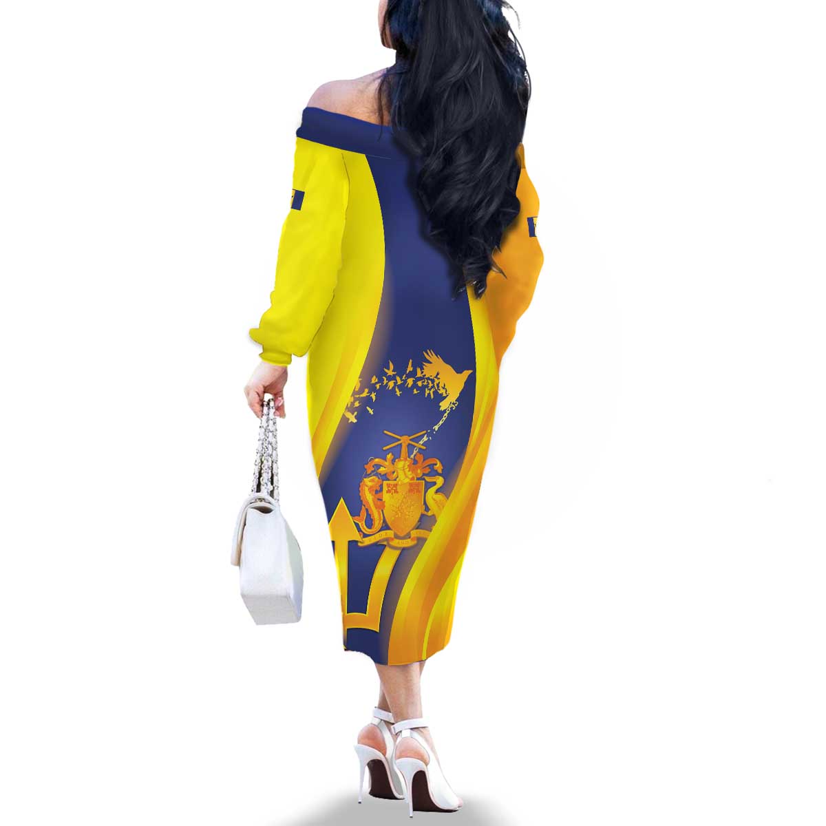 Barbados Emancipation Day Family Matching Off The Shoulder Long Sleeve Dress and Hawaiian Shirt Freedom And Unity - Wonder Print Shop