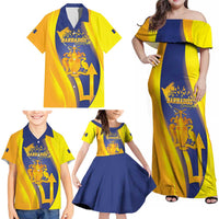 Barbados Emancipation Day Family Matching Off Shoulder Maxi Dress and Hawaiian Shirt Freedom And Unity - Wonder Print Shop