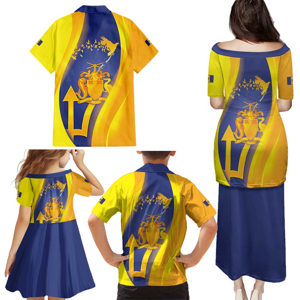Barbados Emancipation Day Family Matching Puletasi and Hawaiian Shirt Freedom And Unity - Wonder Print Shop