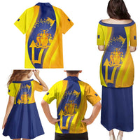 Barbados Emancipation Day Family Matching Puletasi and Hawaiian Shirt Freedom And Unity - Wonder Print Shop