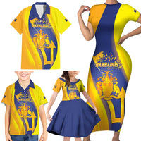 Barbados Emancipation Day Family Matching Short Sleeve Bodycon Dress and Hawaiian Shirt Freedom And Unity - Wonder Print Shop