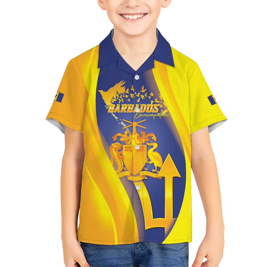 Barbados Emancipation Day Kid Hawaiian Shirt Freedom And Unity - Wonder Print Shop