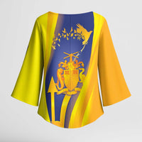 Barbados Emancipation Day Kimono Sleeve Blouse Freedom And Unity - Wonder Print Shop
