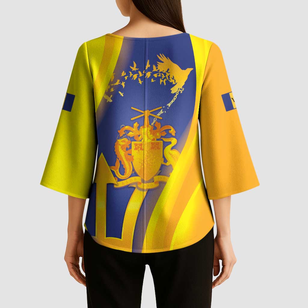 Barbados Emancipation Day Kimono Sleeve Blouse Freedom And Unity - Wonder Print Shop