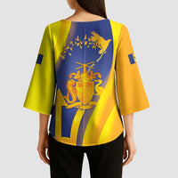 Barbados Emancipation Day Kimono Sleeve Blouse Freedom And Unity - Wonder Print Shop